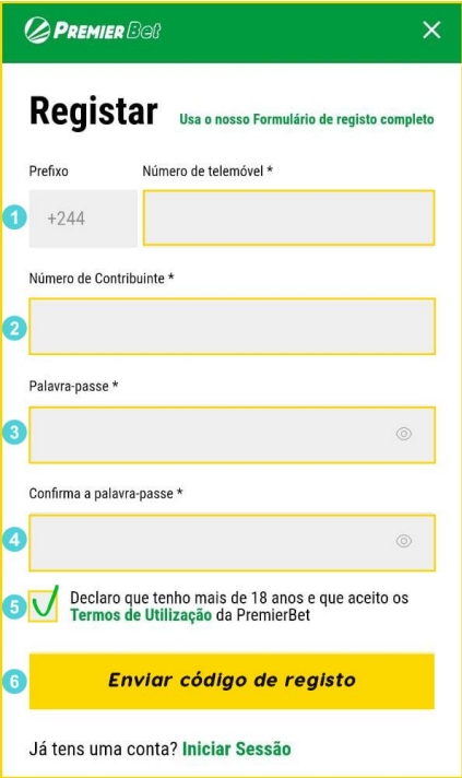 Como criar uma conta premier bet angola